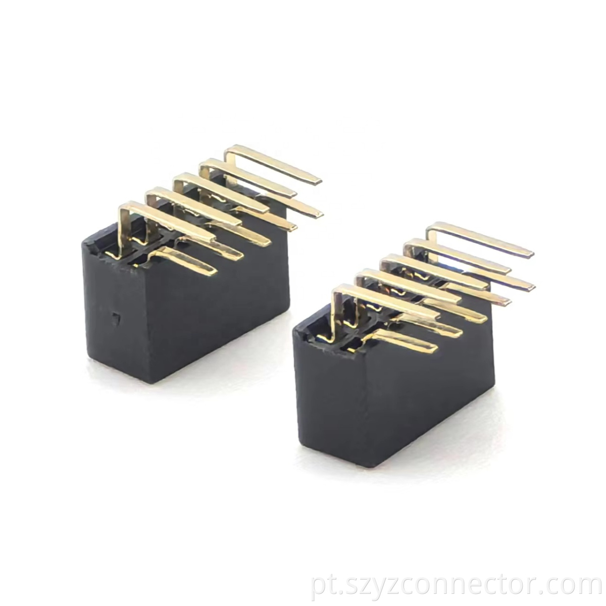 Conector fêmea de cabeçalho com passo de 1,27 mm, fileira dupla, ângulo reto, tipo U H4,3mm 2*5P 1.27mm Pitch Female Header Connector Dual Row Right Angle U-Type H4.3mm 2*5P